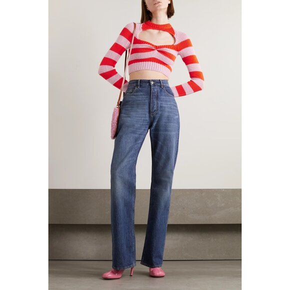 Marni Striped Crop Sweater in Red/Pink, size 42 - fits like a fitted size small - Picture 11 of 11